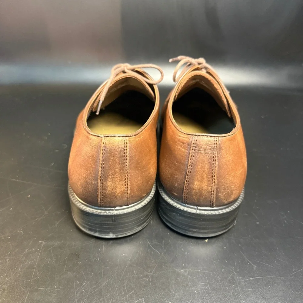 Hush Puppies Men's UK 10 US 11 Leather Brown Dress Shoes Oxfords‎ Lace Up